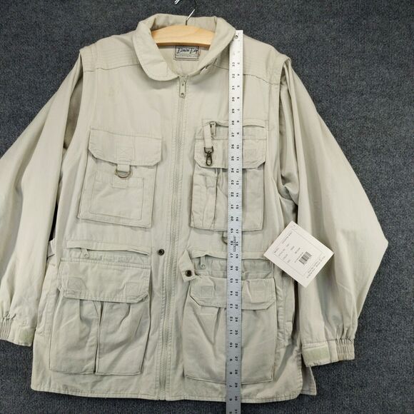 Bimini Bay Expedition Jacket SZ M Gray Sand 21W 30L Cargo Pocket Full Zip W/Tags - Picture 3 of 12